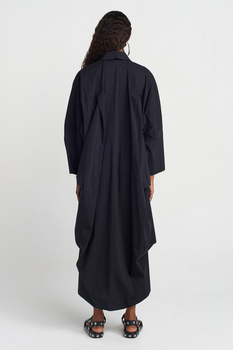 Nu Oversize Shirt Dress Black