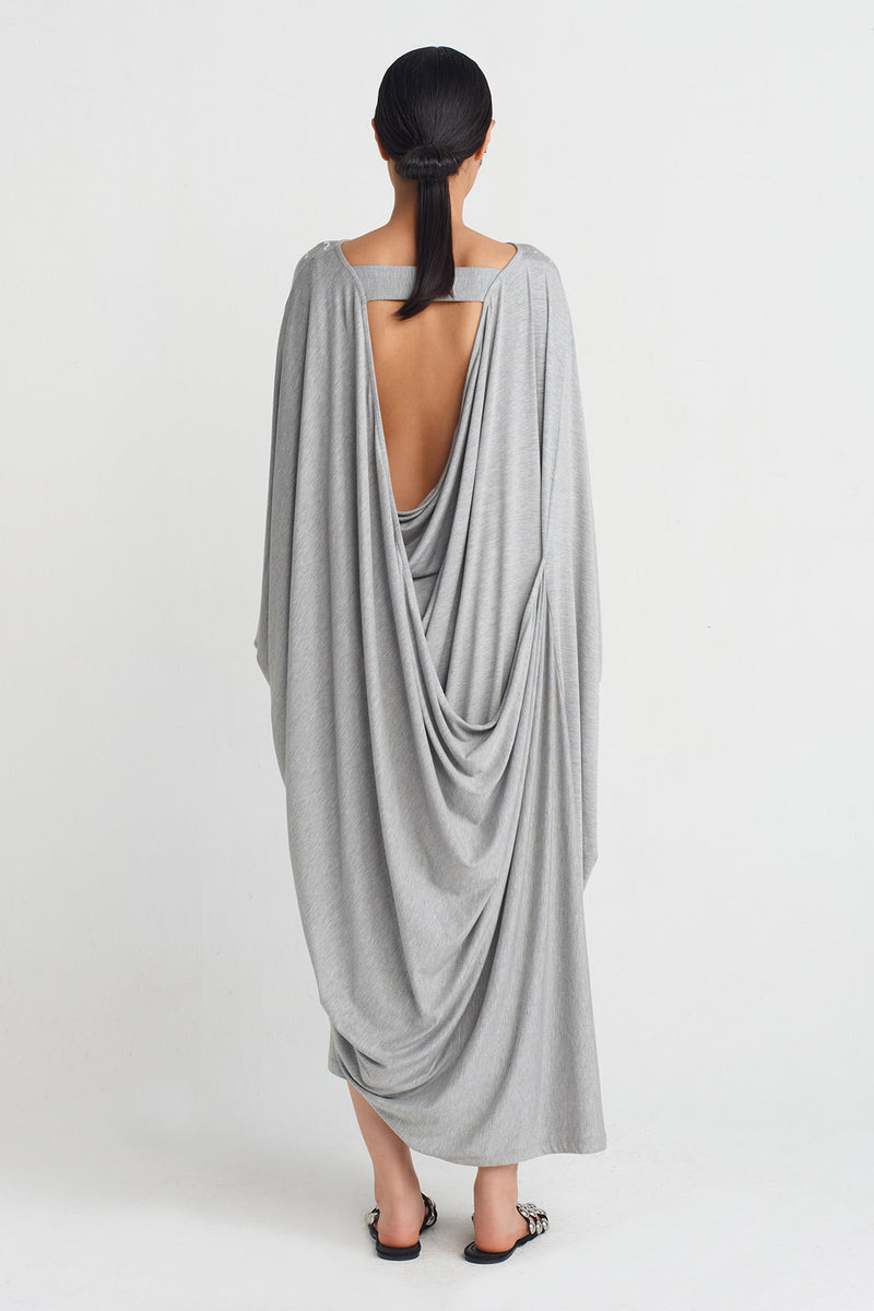 Nu Silver Print Dress Grey Melange