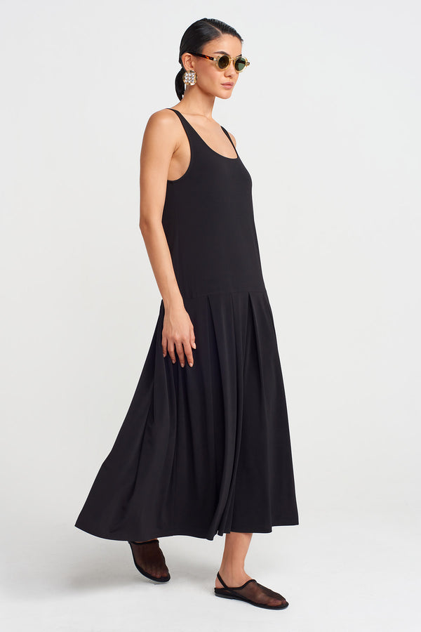 Nu Thick Strappy Jersey Dress Black
