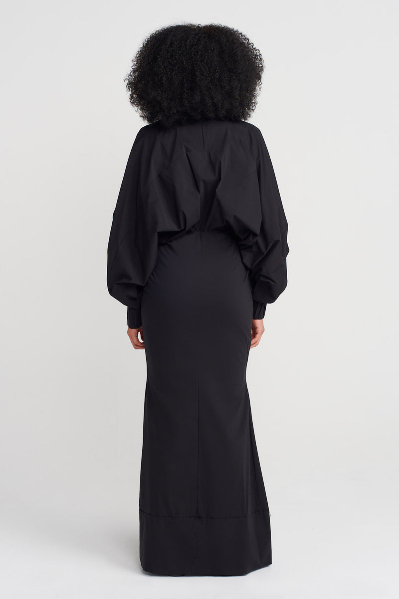 Nu Zipped Fitted Waist Dress Black