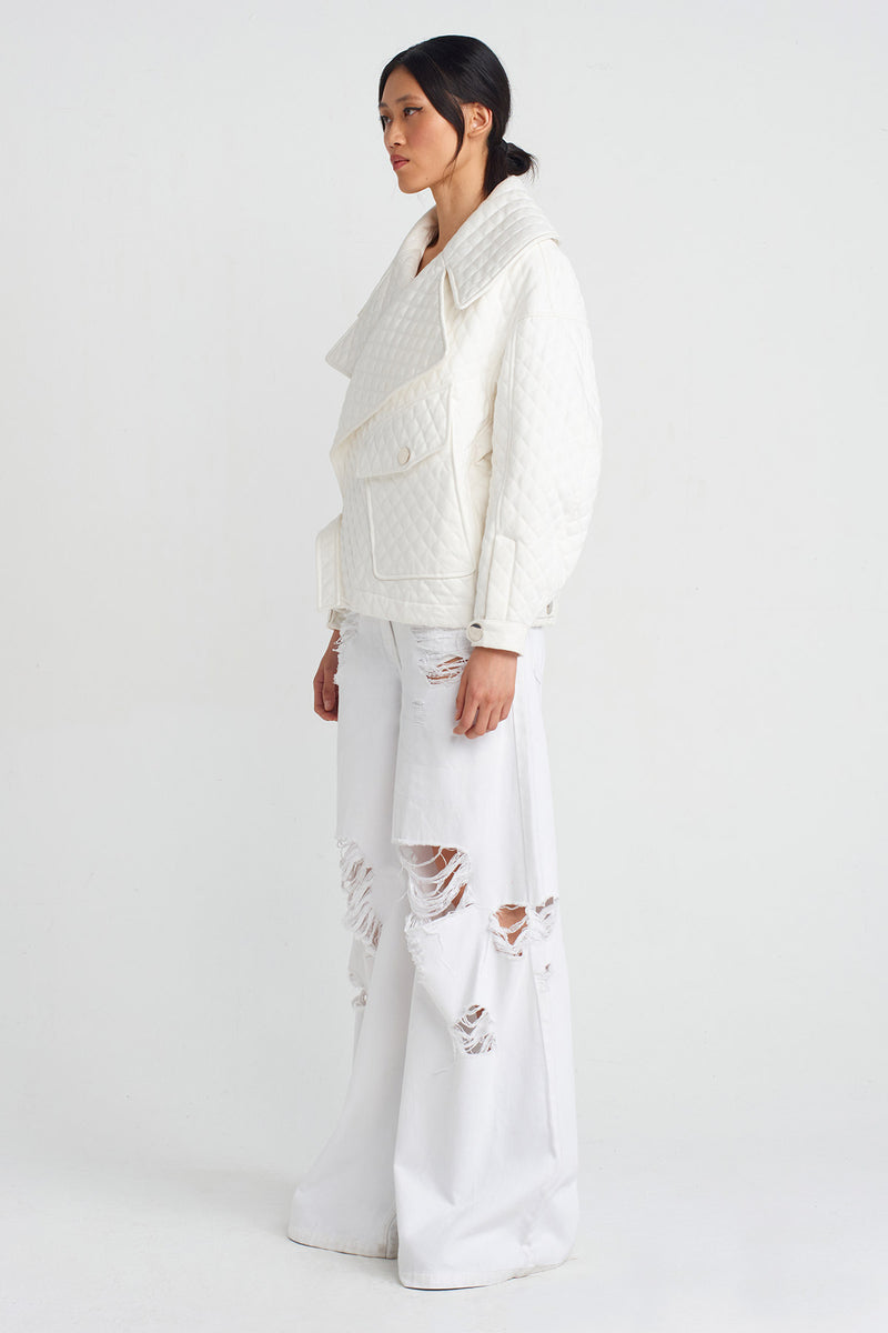 Nu Quilted Oversize Jacket Off White