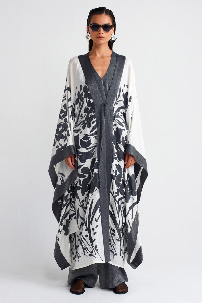 Nu Printed Long Kimono Multi Color