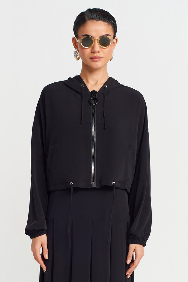 Nu Hooded Jersey Bomber Black