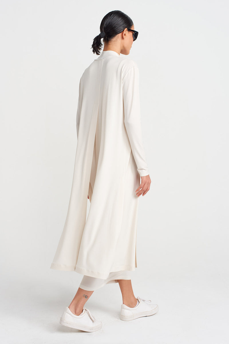 Nu Long Jersey Cardigan Ecru
