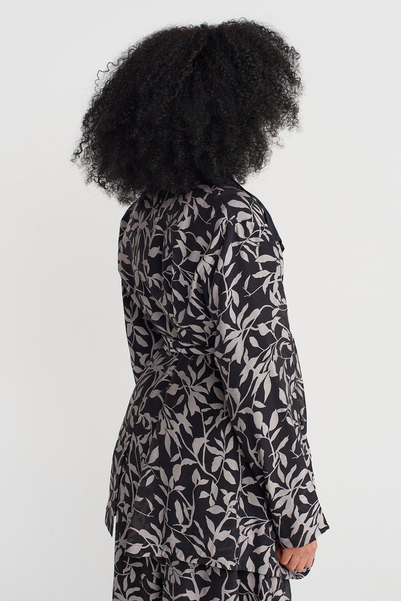 Nu Floral Voile Kimono Black