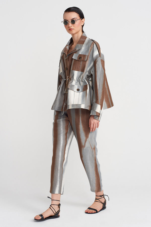 Nu Printed Trench Coat Brown/White