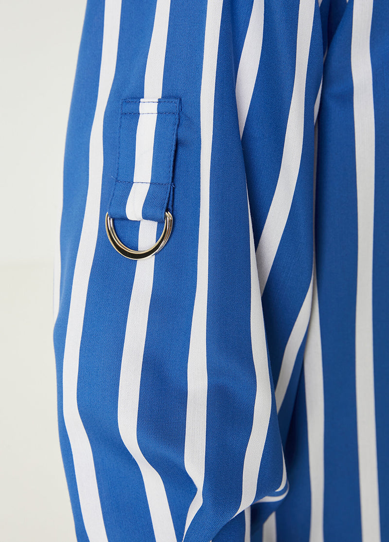 Beymen Club Stripe Sleeve Detail Midi Dress Blue - White