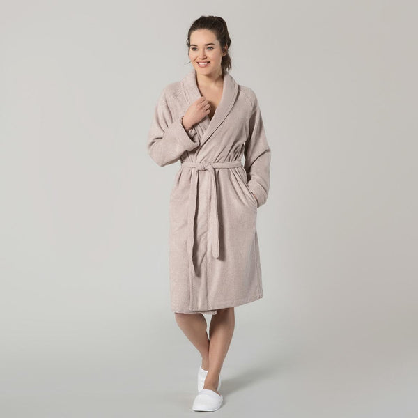 Chakra Bamboo Solid Unisex Bathrobe Beige