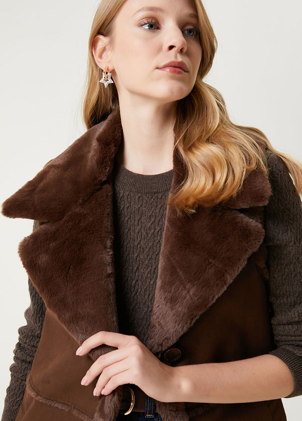 Beymen Club Faux Fur Inside Vest Brown