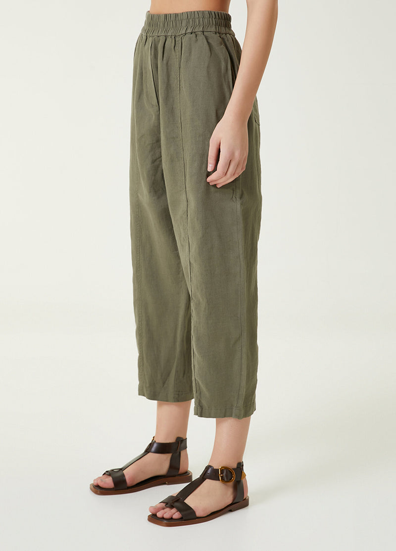 Beymen Club Slouchy Linen Trousers Khaki