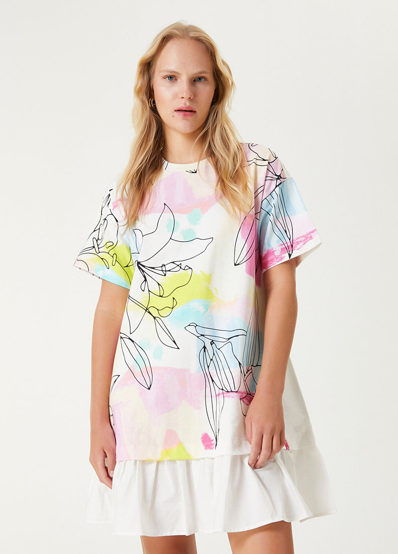 Beymen Club Printed Jersey Mini Dress Multi Color