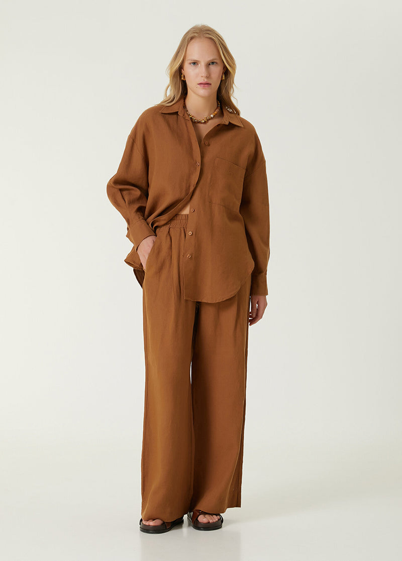 Beymen Club Camel Linen Trousers Camel