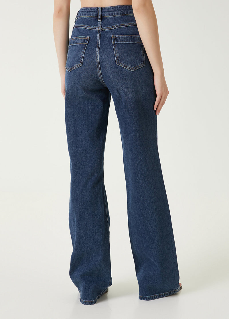 Beymen Club Denim Flared Fit Trousers Blue