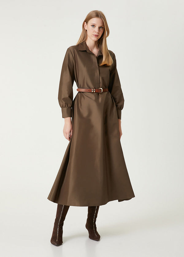 Beymen Club Maxi Shirt Dress Khaki