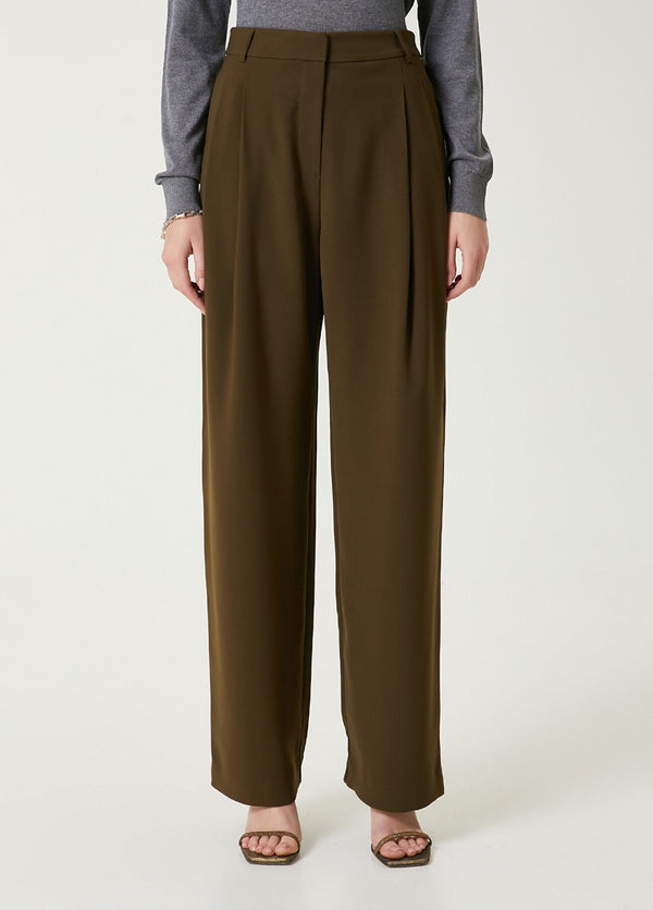 Beymen Club Crepe Palazzo Pants Khaki