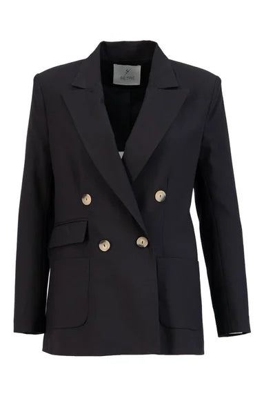 Setre Button Detailed Long Sleeve Jacket Black