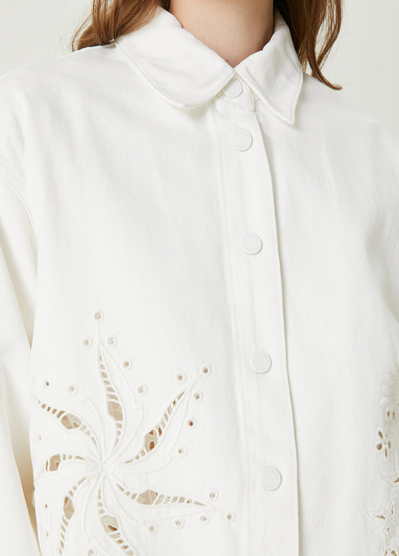 Beymen Club Embroidered Detail Denim Jacket Off White