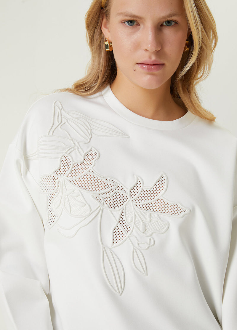 Beymen Club Lily Embroidered Sweatshirt Off White