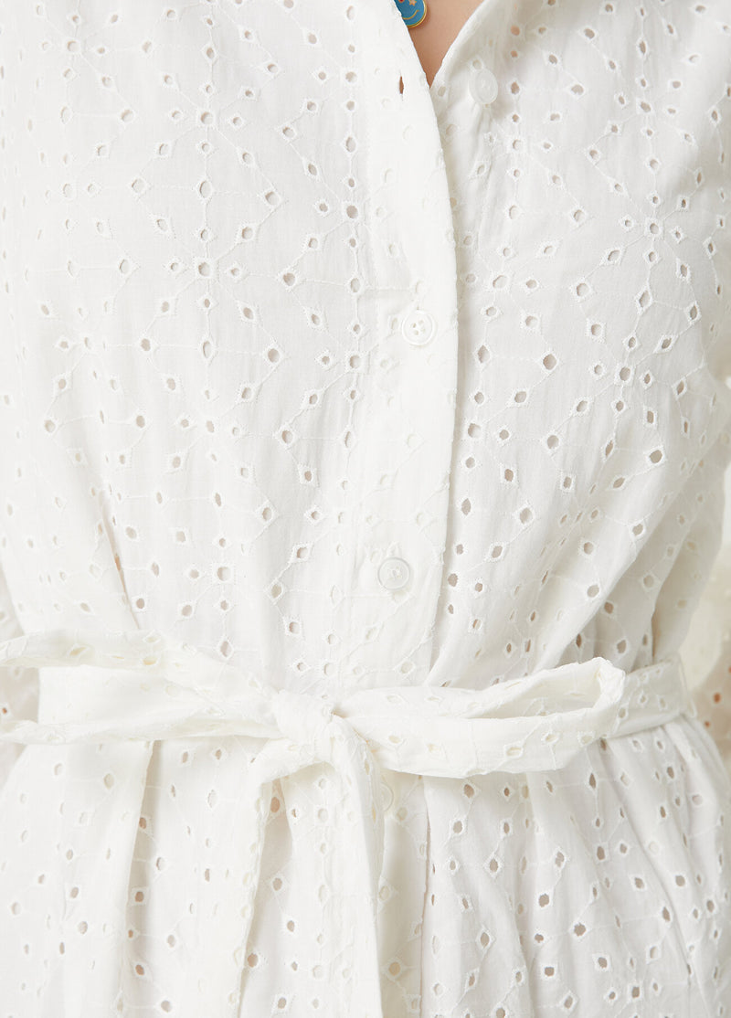 Beymen Club Embroidered Mini Shirt Dress Off White