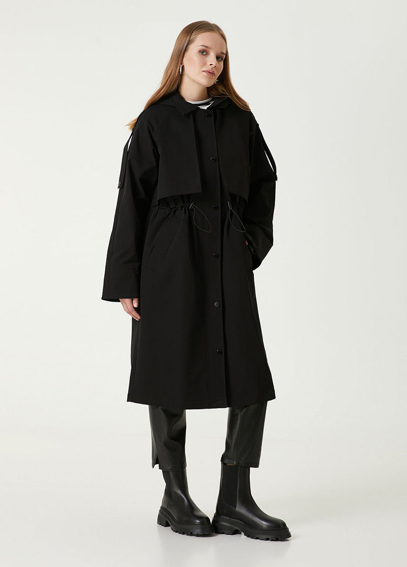 Beymen Club Hooded Overcoat Black