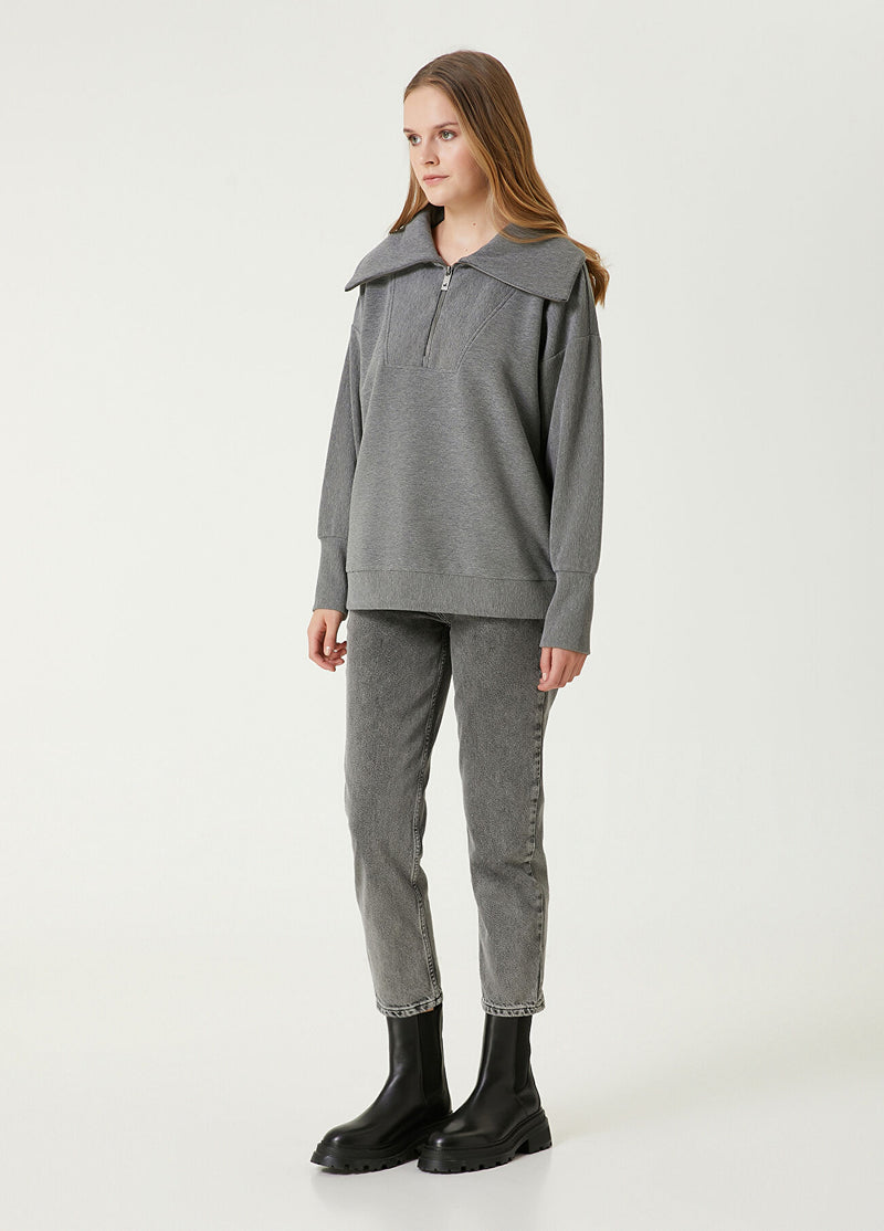 Beymen Club Oversize Sweatshirt Grey Melange