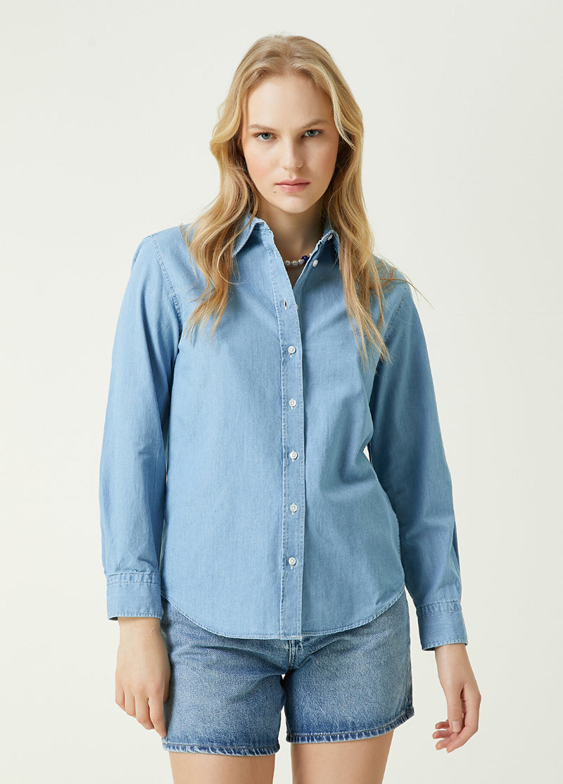 Beymen Club Basic Denim Shirt Light Blue