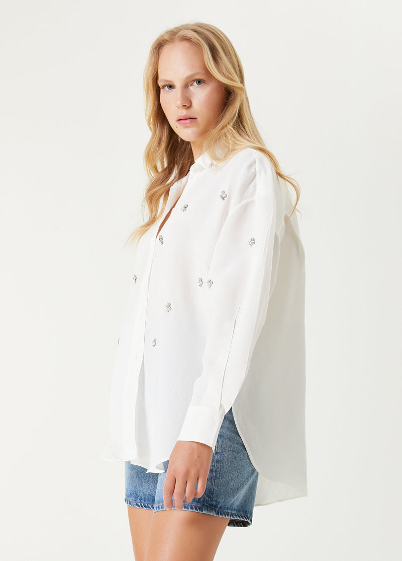 Beymen Club Stone-Embellished Oversize Shirt White