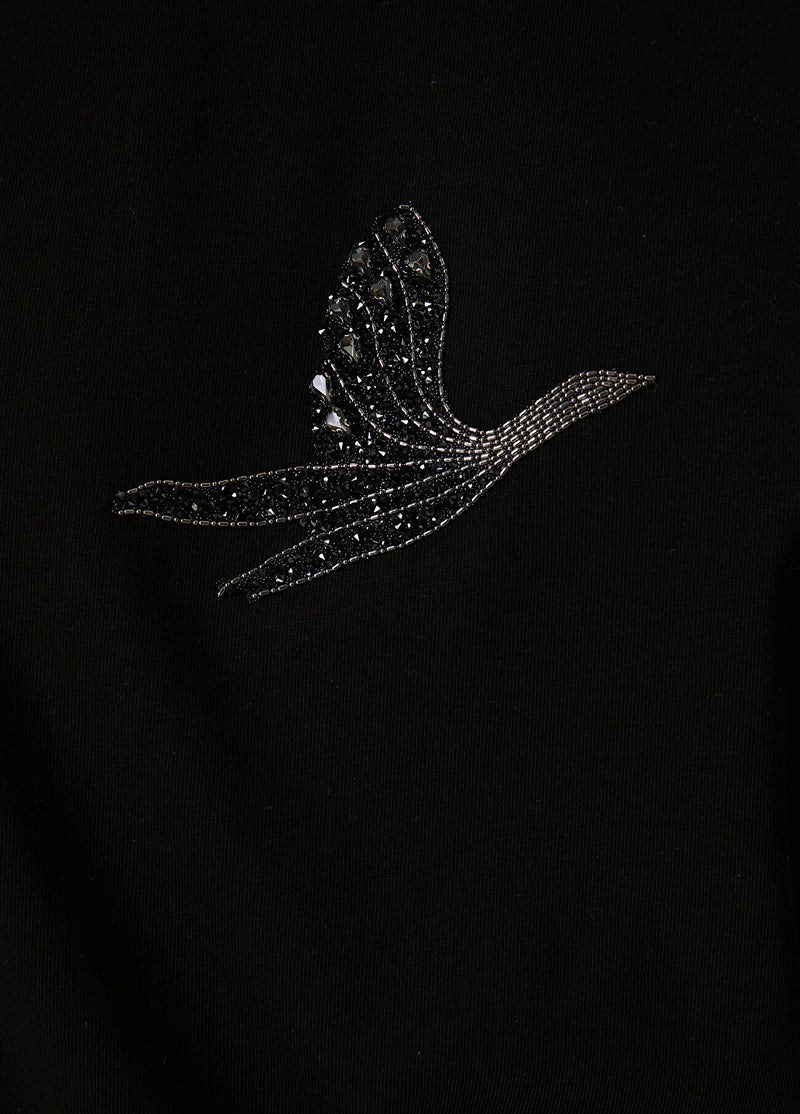 Beymen Club Stone Logo Embroidered T-Shirt Black