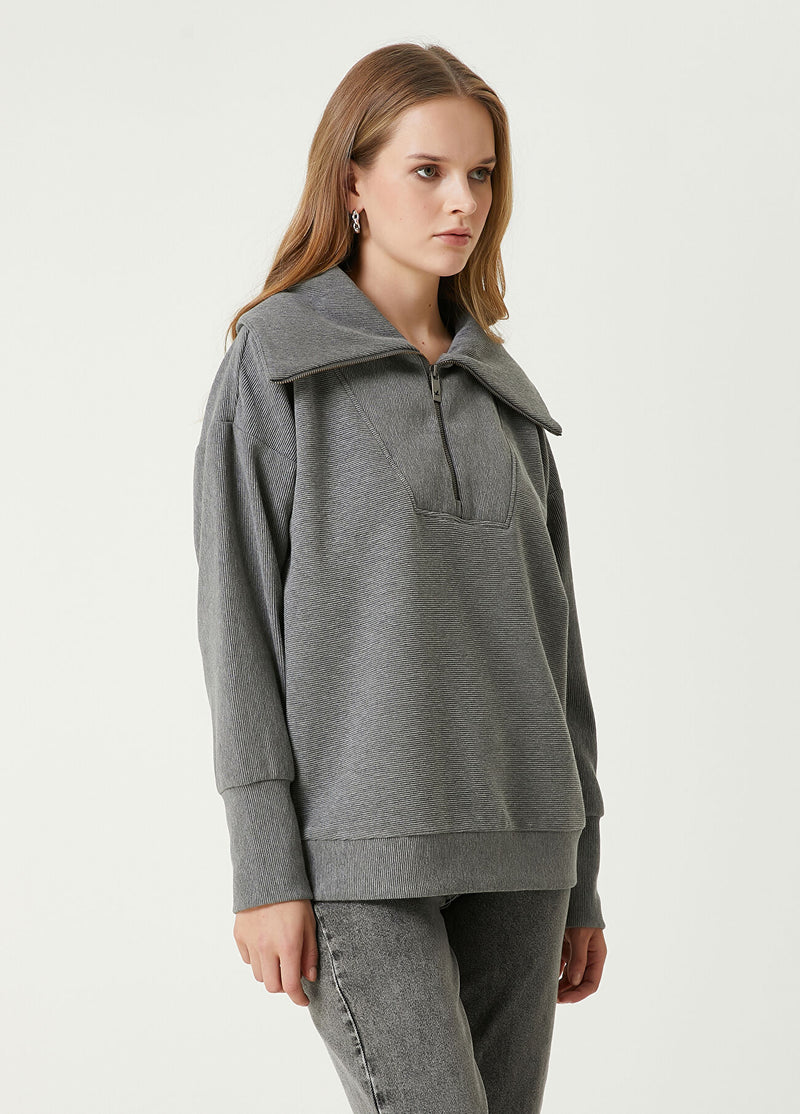 Beymen Club Oversize Sweatshirt Grey Melange