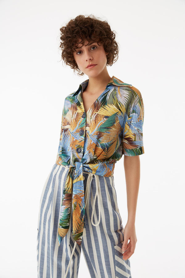 Exquise Shirt Short Print S/Sl Print - Wardrobe Fashion