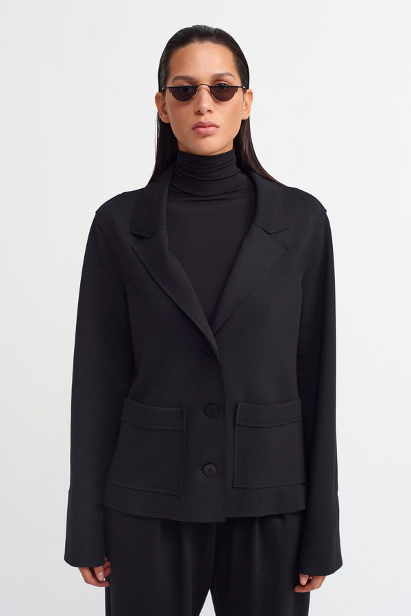 Nu Single Breasted Blazer Black