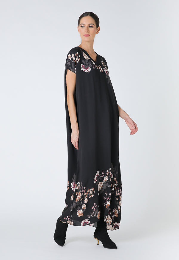 Choice Floral Print Maxi Dress Black