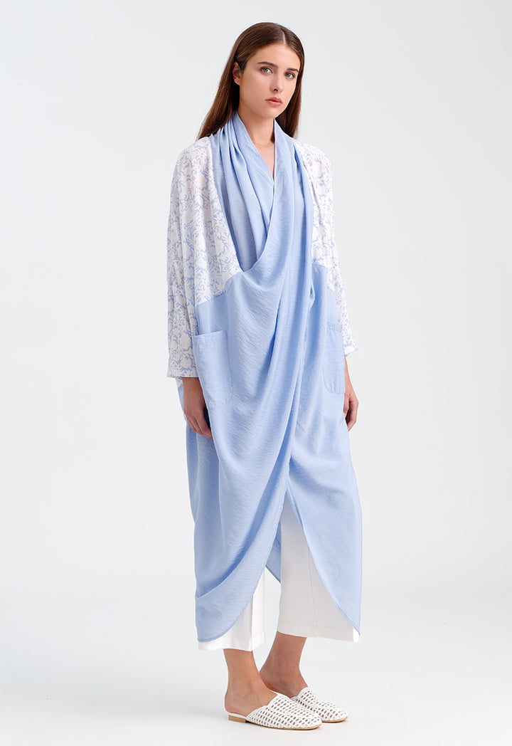 Choice Asymmetrical Front Printed Dress Blue