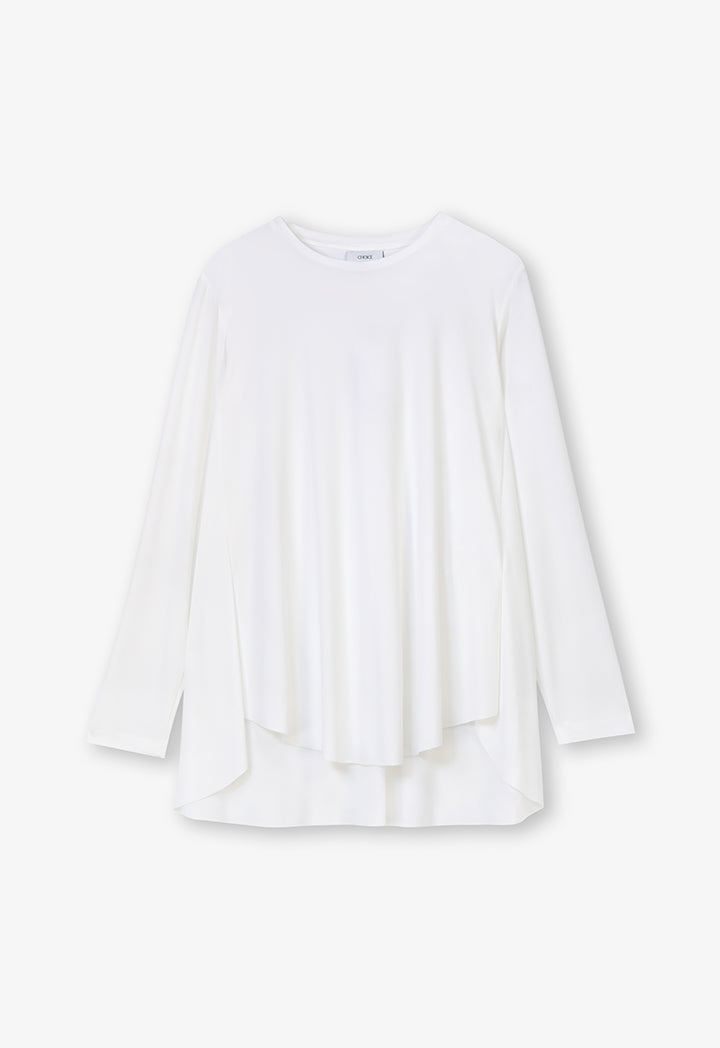 Choice Solid Long Sleeve Top Off White
