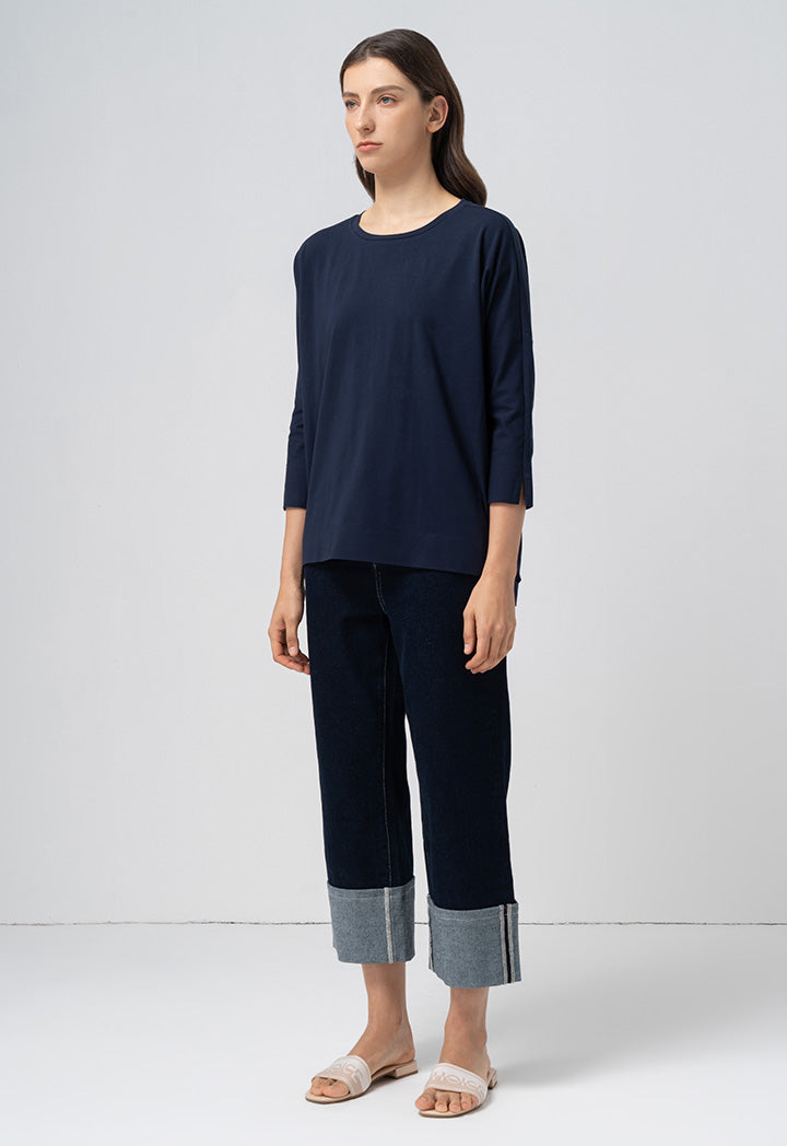Choice Basic Solid Jersey T-Shirt Navy