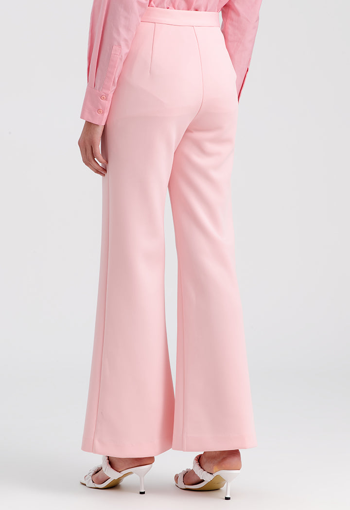 Choice Solid Neoprene Flared Trouser Light Pink