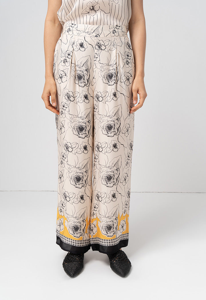 Choice Printed Wide Leg High Waist Trouser Print