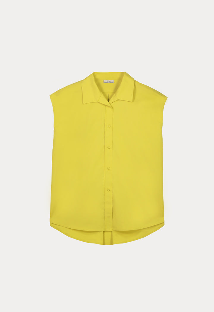 Choice Solid Sleeveless Poplin Shirt Lime