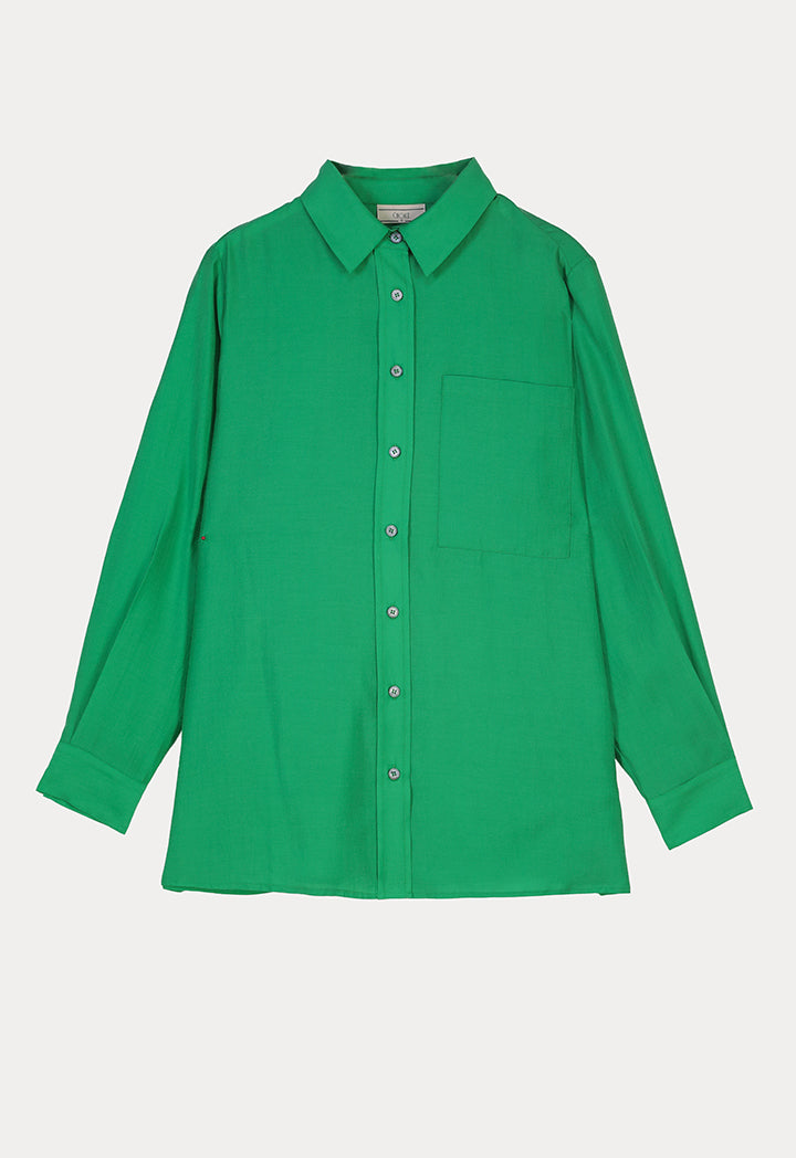 Choice Solid Front Pocket Shirt Green
