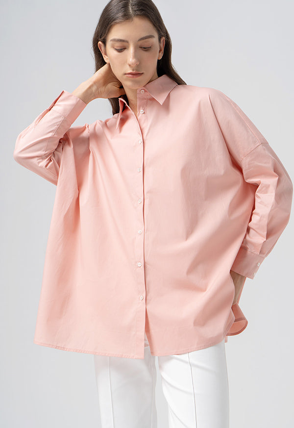 Choice Solid Long Sleeves Shirt Blush