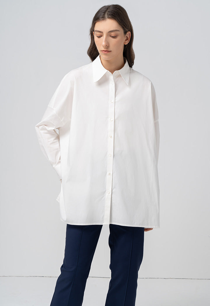 Choice Solid Long Sleeves Shirt Offwhite
