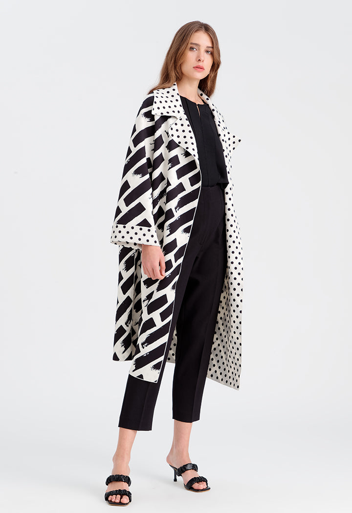 Choice All Over Printed Neoprene Outer Jacket Creame / Black