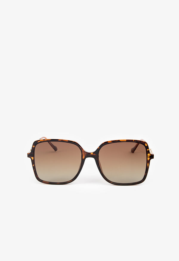Choice Oversize Square Sunglasses Brown