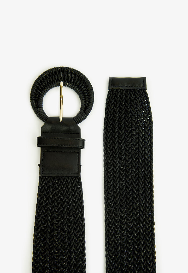 Choice Braided Belt With Buckle Detail Black