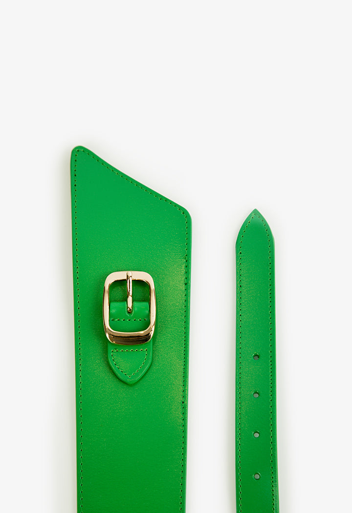 Choice Solid Belt With Buckle Detail Green