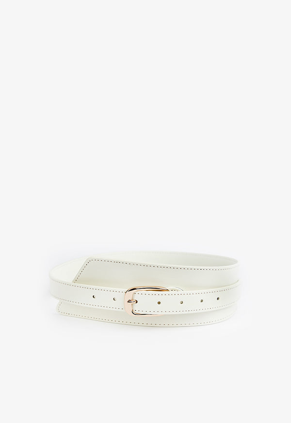 Choice Solid Belt With Buckle Detail Offwhite