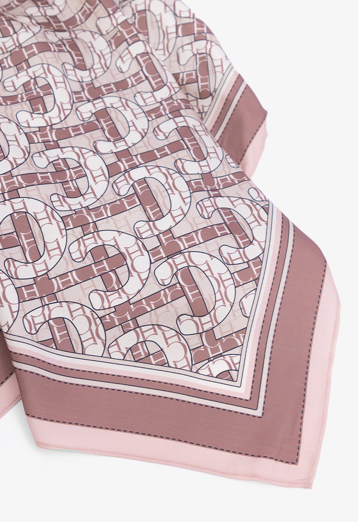 Choice Printed Monogram Square Scarf Brown