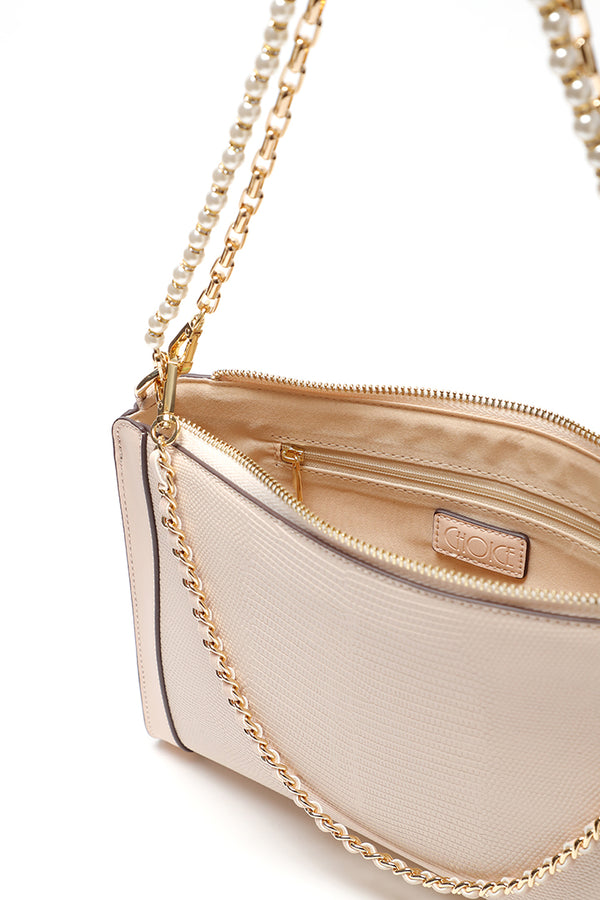 Choice Multi Strap Textured Handbag Light Beige