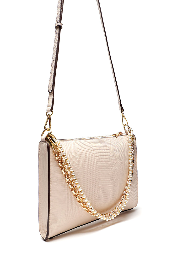 Choice Multi Strap Textured Handbag Light Beige