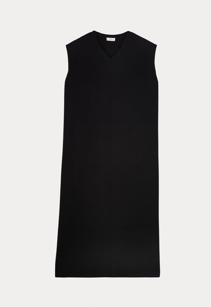 Choice V-Neck Classic Midi Dress Black